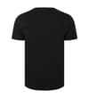 Thumbnail Plain black short sleeve T-shirt, back view.