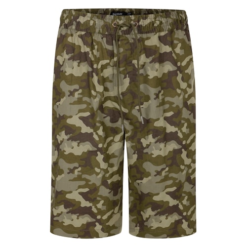 Bigdude Camouflage Print Cotton Shorts Khaki