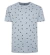 Thumbnail Light blue toucan print crew neck T-shirt front view.