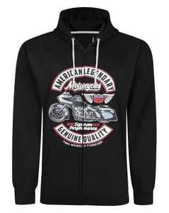 Bigdude American Custom Full Zip Hoody Black