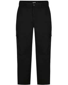 Bigdude Lightweight Elasticated Waist Cargo Trousers Black