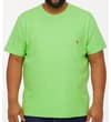 Thumbnail Lime green T-shirt worn front view with chest pocket.