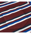 Thumbnail Close-up of the left chest pocket on the burgundy striped T-shirt.