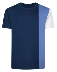 Bigdude Vertical Colour Block T-Shirt Navy/Blue