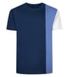 Thumbnail Front view of navy T-shirt with blue side panel.