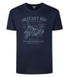 Thumbnail Navy tall T-shirt with motorcycle graphic front.