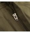 Thumbnail Close-up of khaki shorts zip fly detail.