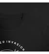 Thumbnail Close-up of black crew neck and shoulder with print detail.