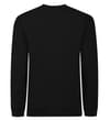 Thumbnail Black crew neck sweatshirt, flat back view.