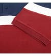 Thumbnail Close-up of sleeve and pique texture on colour block polo.