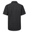 Thumbnail Black abstract floral short sleeve shirt, back view.