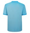 Thumbnail Back view of bright blue polo shirt with contrast trims.