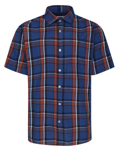 Bigdude Short Sleeve Check Shirt Blue