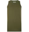 Olive plain tank top, front view.