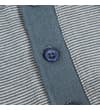 Thumbnail Close-up of the blue button placket on the grey jacquard polo.