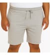 Thumbnail Grey marl jogger shorts worn, front view.