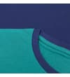 Thumbnail Close-up of the crew neck with navy and teal panels.