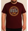 Thumbnail Model wearing the burgundy Caribbean rum print T-shirt.