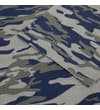 Thumbnail Close-up of short sleeve on khaki and blue camo T-shirt.