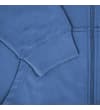 Thumbnail Close-up of ribbed cuff and kangaroo pocket on blue hoody.