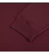 Thumbnail Close-up of the ribbed sleeve cuff and soft jersey fabric on a burgundy long sleeve rugby shirt.