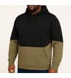Thumbnail Black and khaki colour block hoodie worn on model.