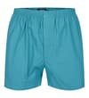Thumbnail Teal woven boxer shorts, front view.