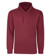 Thumbnail Front view of burgundy full zip hoody with drawstrings.