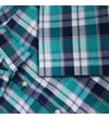 Thumbnail Detail of short sleeve and check fabric on the shirt.