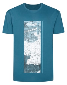 Bigdude Japanese Graphic Print T-Shirt Petrol Tall