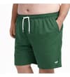 Thumbnail Dark green swim shorts worn, angled front view.