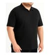 Thumbnail Black revere polo shirt worn by model, angled view.