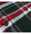 Thumbnail Close-up of checked flannel fabric with black buttons.