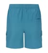 Thumbnail Petrol blue cargo swim shorts, back view.