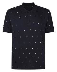 Bigdude Diamond AOP Polo Shirt Navy