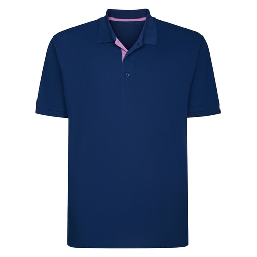 Front view with pink contrast inside placket visible.