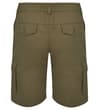 Thumbnail Khaki cargo shorts, back view with buttoned rear pockets.