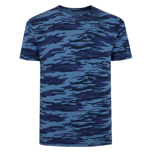 Bigdude Camo T-Shirt Navy Tall
