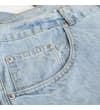 Thumbnail Front pocket and coin pocket on light blue jeans.