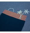 Thumbnail Close-up of navy chest pocket with palm tree print.