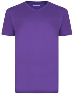 Bigdude Plain V-Neck T-Shirt Purple