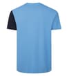 Thumbnail Back view of light blue T-shirt with dark right sleeve.