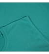 Thumbnail Close-up of the armhole and shoulder seam on the teal T-shirt.