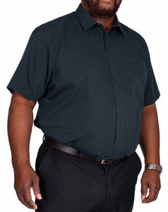 Bigdude Classic Short Sleeve Poplin Shirt Navy Tall