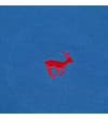 Thumbnail Close-up of red embroidered chest logo on blue polo.