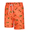 Thumbnail Orange pineapple swim shorts with white drawstring.