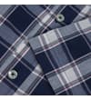 Thumbnail Close-up of navy check shirt with buttons and placket.