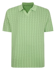 Bigdude Geometric Print Polo Shirt Lime Green