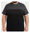Thumbnail Charcoal colour block T-shirt worn on model, front view.