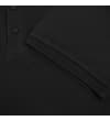 Thumbnail Black polo shirt sleeve and placket detail close-up.